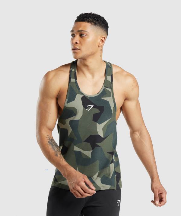 Panske Tielko Gymshark Critical Stringer Zelene | AC0628597